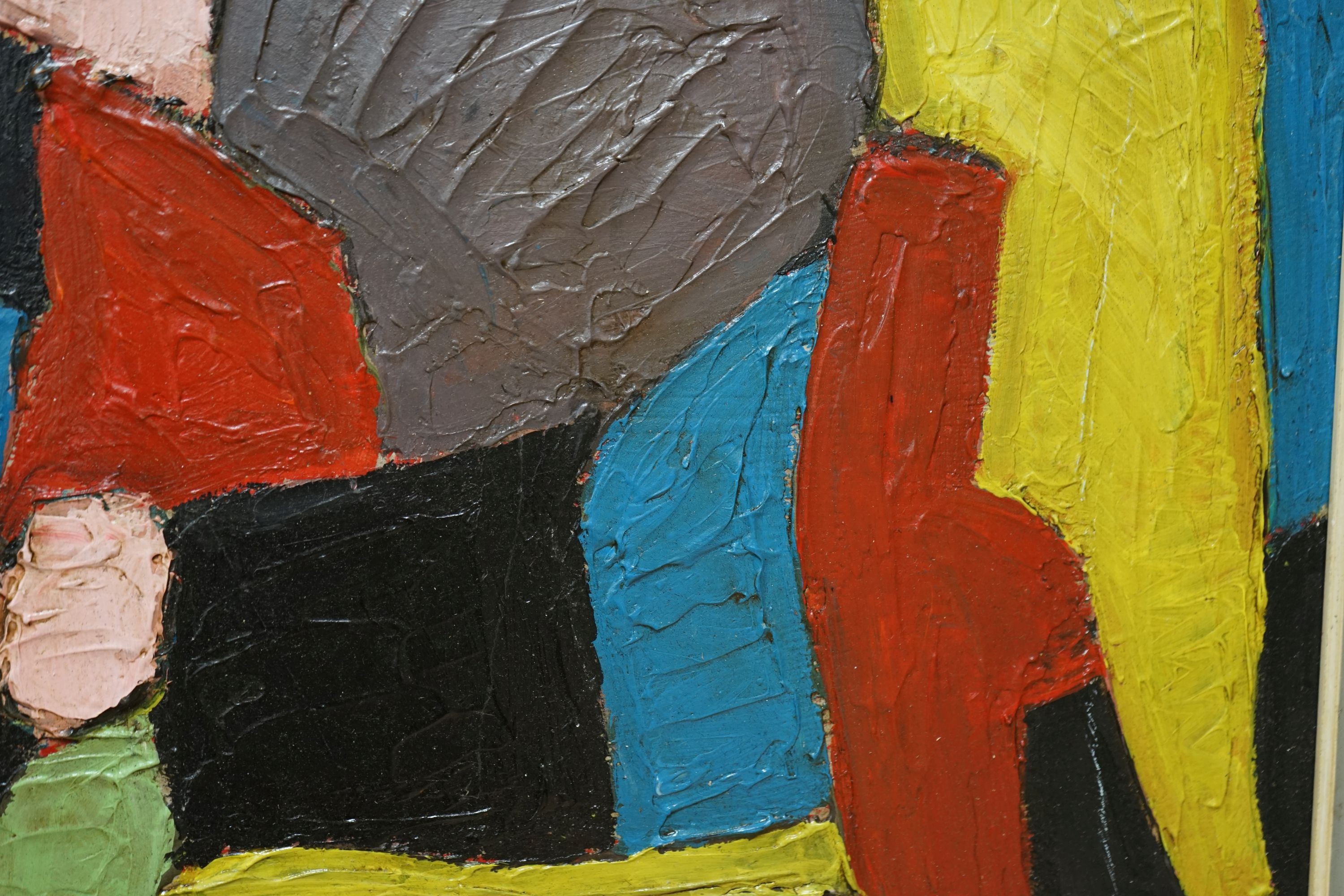 After Serge Poliakoff, oil on board, Untitled, bears signature, 62 x 49cm